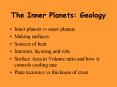 The Inner Planets: Geology PowerPoint PPT Presentation