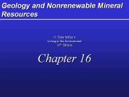 Geology and Nonrenewable Mineral Resources