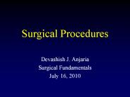 Surgical Procedures