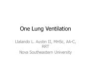 One Lung Ventilation
