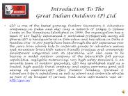 Great Indian Outdoors (P) Ltd.