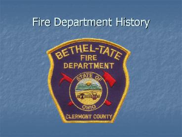 Fire Department History