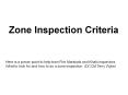 Zone Inspection Criteria PowerPoint PPT Presentation