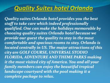 Quality Suites hotel orlando