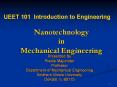 Nanotechnology in Mechanical Engineering PowerPoint PPT Presentation