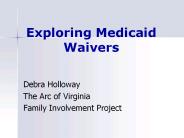 Exploring Medicaid Waivers