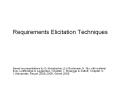 Requirements Elicitation Techniques PowerPoint PPT Presentation