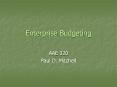 Enterprise Budgeting PowerPoint PPT Presentation