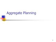 Aggregate Planning