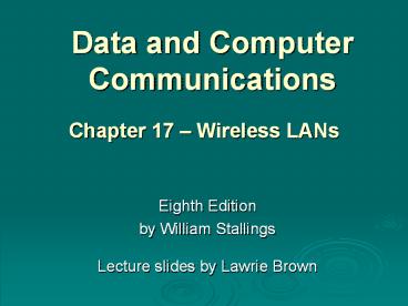 Data and Computer Communications