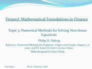 Fin500J: Mathematical Foundations in Finance