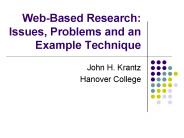 Web-Based Research: Issues, Problems and an Example Technique