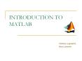 INTRODUCTION TO MATLAB PowerPoint PPT Presentation