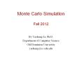 Monte Carlo Simulation Fall 2012 PowerPoint PPT Presentation