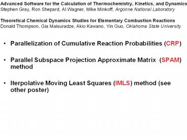 Parallelization of Cumulative Reaction Probabilities (CRP)