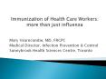 Immunization of Health Care Workers: more than just influenza PowerPoint PPT Presentation