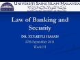 Law of Banking and Security PowerPoint PPT Presentation
