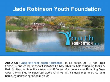 Jade robinson Youth Foundaiton Inc.
