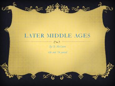 later middle ages