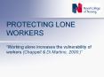 PROTECTING LONE WORKERS PowerPoint PPT Presentation