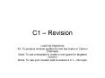 C1 – Revision PowerPoint PPT Presentation