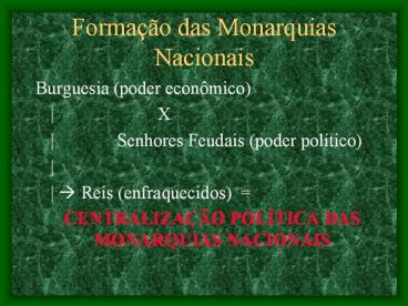 Formaзгo das Monarquias Nacionais