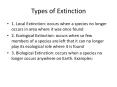 Types of Extinction PowerPoint PPT Presentation
