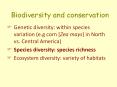 Biodiversity and conservation PowerPoint PPT Presentation