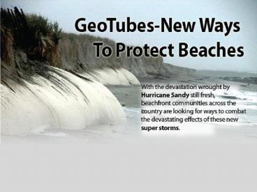 An Infographic About Geotubes to protect Beaches