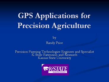 GPS Applications for Precision Agriculture