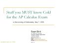 Stuff you MUST know Cold for the AP Calculus Exam PowerPoint PPT Presentation
