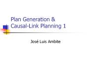 Plan Generation & Causal-Link Planning 1