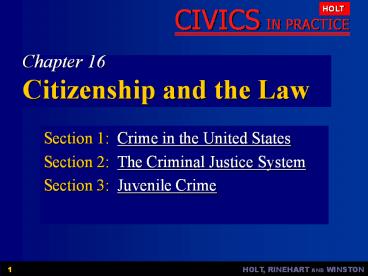 Chapter 16 Citizenship and the Law