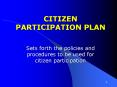 CITIZEN PARTICIPATION PLAN PowerPoint PPT Presentation
