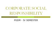 CORPORATE SOCIAL RESPONSIBILITY
