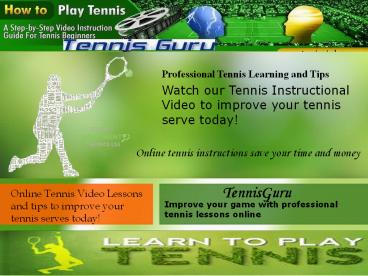 Online Tennis Video Lessons