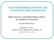 Rural transformation processes: can we learn from other experiences? 