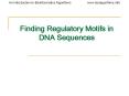 Finding Regulatory Motifs in DNA Sequences PowerPoint PPT Presentation