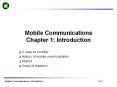 Mobile Communications Chapter 1: Introduction PowerPoint PPT Presentation