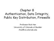 Chapter 8 Authentication, Data Integrity, Public Key Distribution, Firewalls