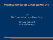 Introduction to the Linux Kernel 2.6