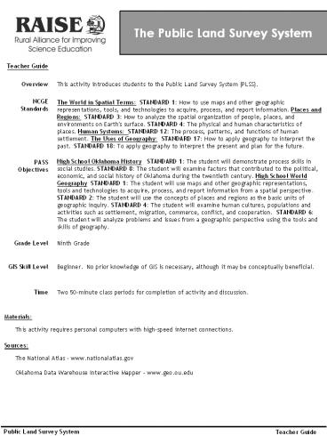 The Public Land Survey System