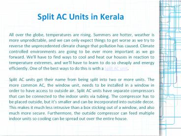Split AC Units in Kerala