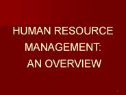 HUMAN RESOURCE MANAGEMENT: AN OVERVIEW