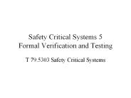 Safety Critical Systems 5 Formal Verification and Testing