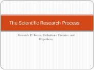 Research Problems, Definitions, Theories, and Hypotheses