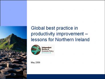 Global best practice in productivity improvement – lessons for Northern Ireland