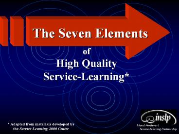 of High Quality Service-Learning*