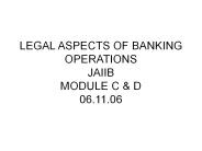 LEGAL ASPECTS OF BANKING OPERATIONS JAIIB MODULE C