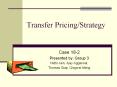 Transfer Pricing/Strategy PowerPoint PPT Presentation